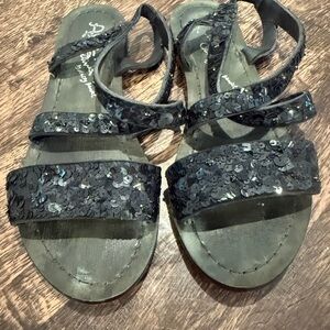 Alice + Olivia Black Sequin Women's Sandals